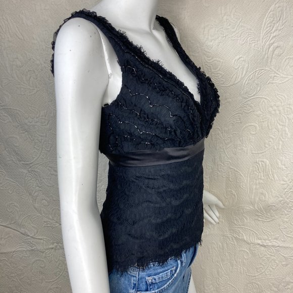 Tadashi Beaded Sleeveless Lace Blouse - Picture 5 of 10